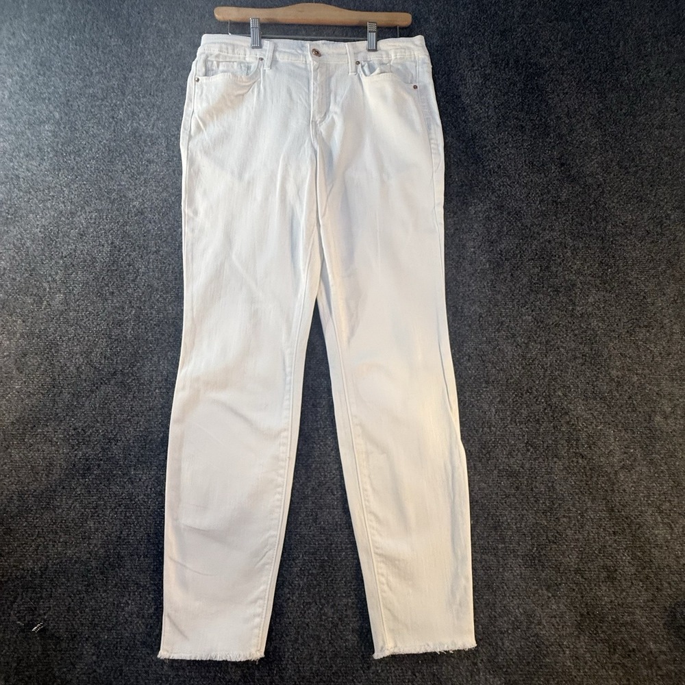 Jessica Simpson Adored High Rise Ankle Jeans White Raw Hem Women's 30